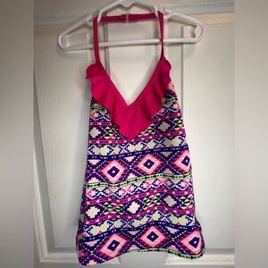 Vibrant Geometric Print Swim Top (only)